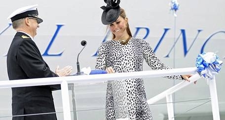 Герцогиня Кембриджская стала крестной роскошного круизного лайнера Royal Princess