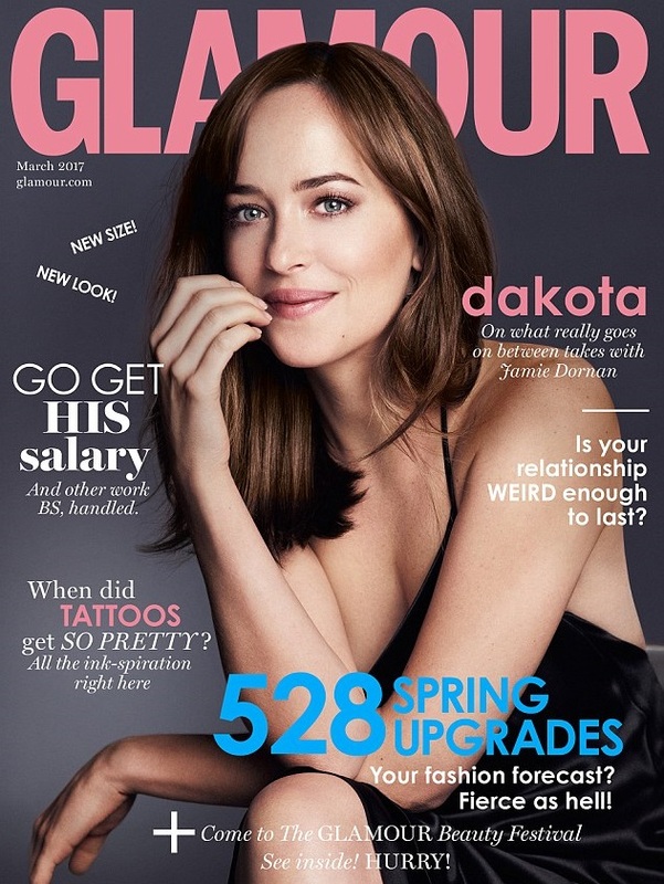 Дакота Джонсон на облоке журнала Glamour