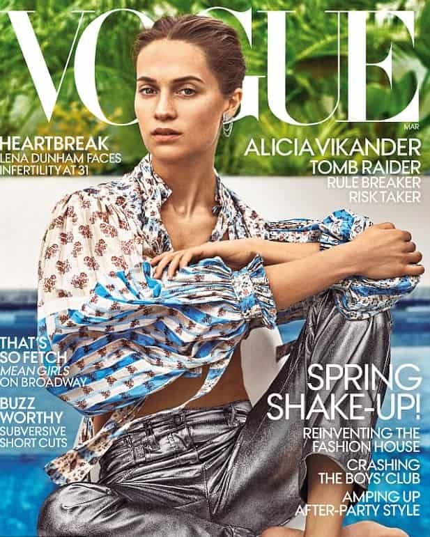 Алисия Викандер на обложке мартовского выпуска Vogue